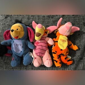 Disney Halloween Plush Trio: Pooh, Tigger, & Piglet